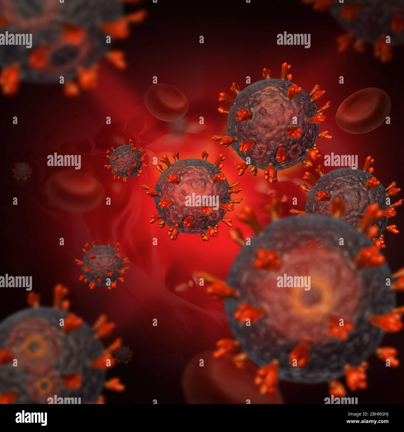 Coronavirus concept responsible for asian flu outbreak and coronaviruses influenza as dangerous flu strain cases as a pandemic. Stock Photo