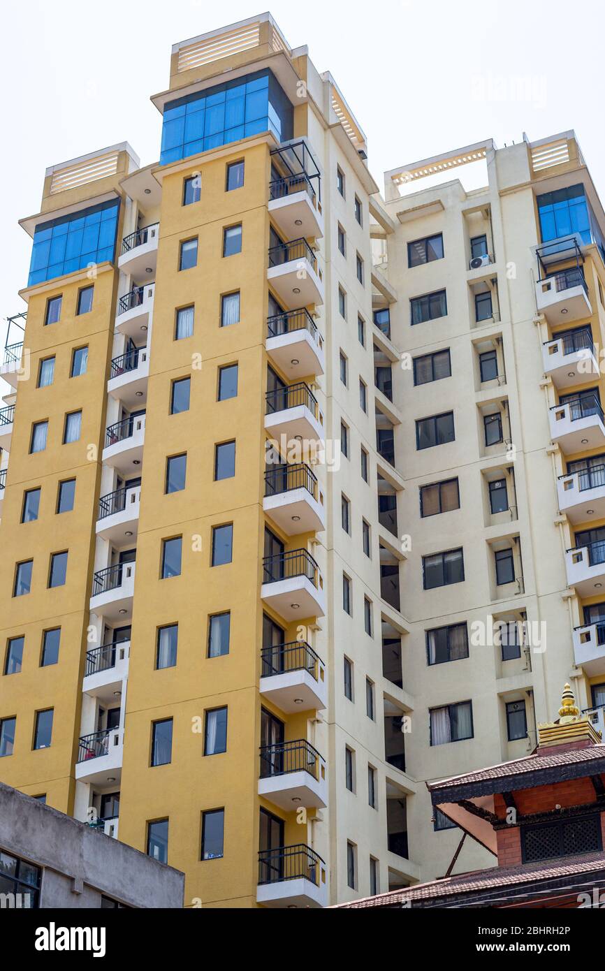 Kathmandu,Nepal April 15,2018 High rise asian architecture,Super