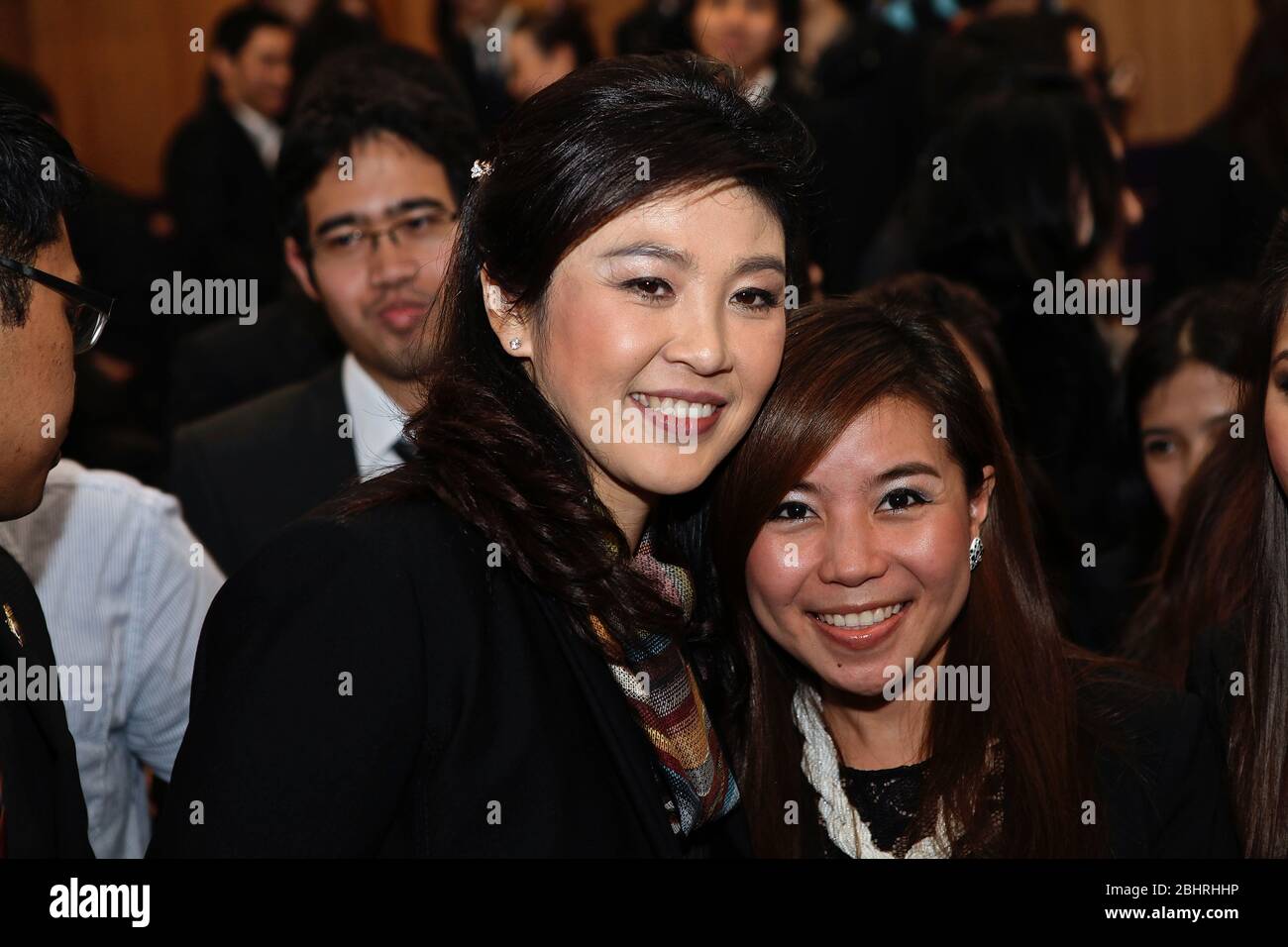 During November 2012 . Her Excellency Ms .Yingluck Shinawatra , Prime Minister of the Kingdom of Thailand , paid an official visit to the United Kigdom .invited by PM David Cameron . the Thai PM was accompanied by key members of the Thai Cabinet . On the 13 November the Thai PM had an audience with the Queen . On the 14 th November the two PM exchanged views on various matters of mutual interest , bilaterally ,regionally and globally. To the end of this meeting , both leaders have agreed to the establishment of a Strategic Dialogue and agreed a new mechanism beneficial for both countries .. Stock Photo