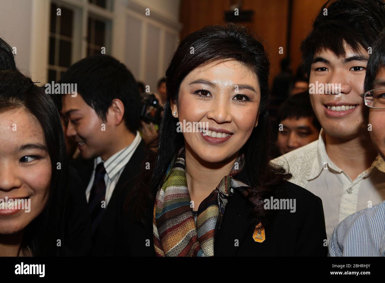 During November 2012 . Her Excellency Ms .Yingluck Shinawatra , Prime Minister of the Kingdom of Thailand , paid an official visit to the United Kigdom .invited by PM David Cameron . the Thai PM was accompanied by key members of the Thai Cabinet . On the 13 November the Thai PM had an audience with the Queen . On the 14 th November the two PM exchanged views on various matters of mutual interest , bilaterally ,regionally and globally. To the end of this meeting , both leaders have agreed to the establishment of a Strategic Dialogue and agreed a new mechanism beneficial for both countries .. Stock Photo