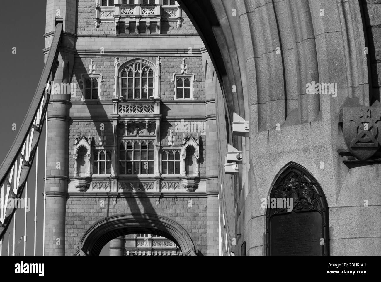 Tower Bridge Bascule Suspension Bridge, London, SE1 by Sir Horace Jones & Sir John Wolfe Barry Victorian Gothic Architecture Stock Photo