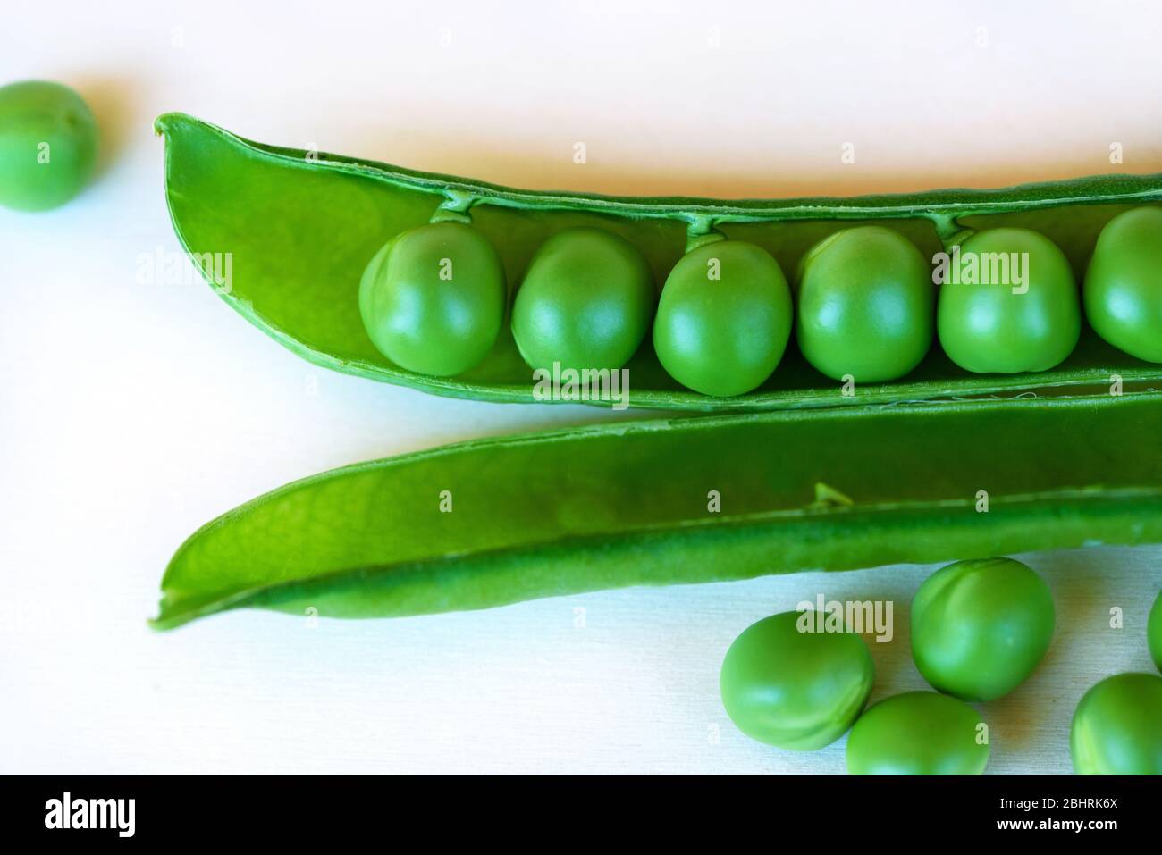 Green Peas fresh vegetable isolated on white background Stock Photo