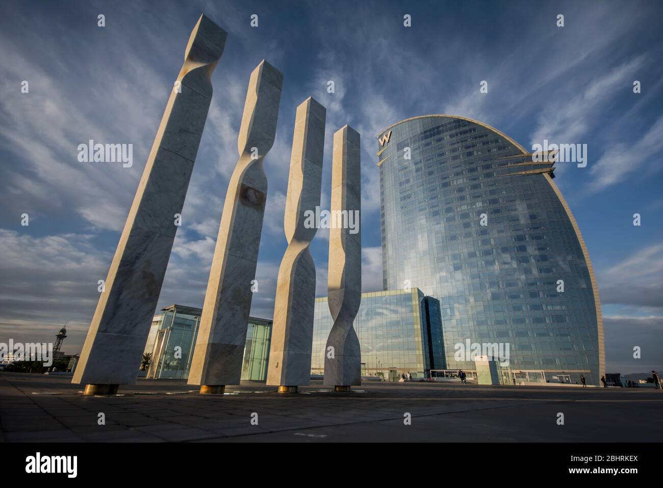 Fantastic shot of W Hotel in Barcelona-Spain Stock Photo