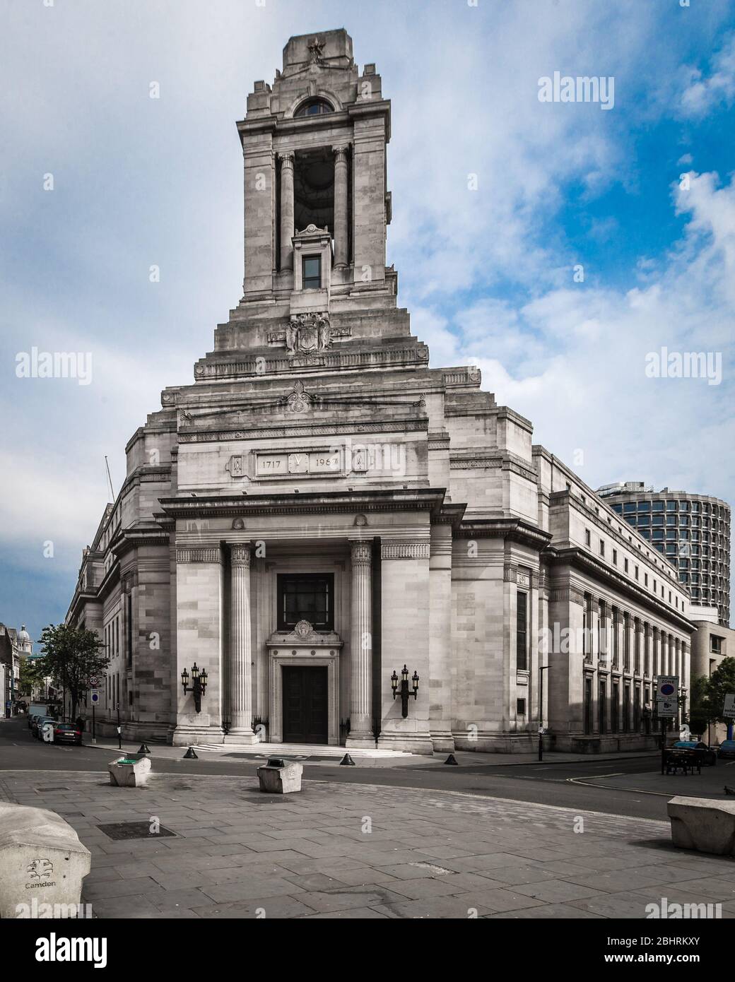 A deserted Freemasons' Hall in London during the lockdown. Stock Photo