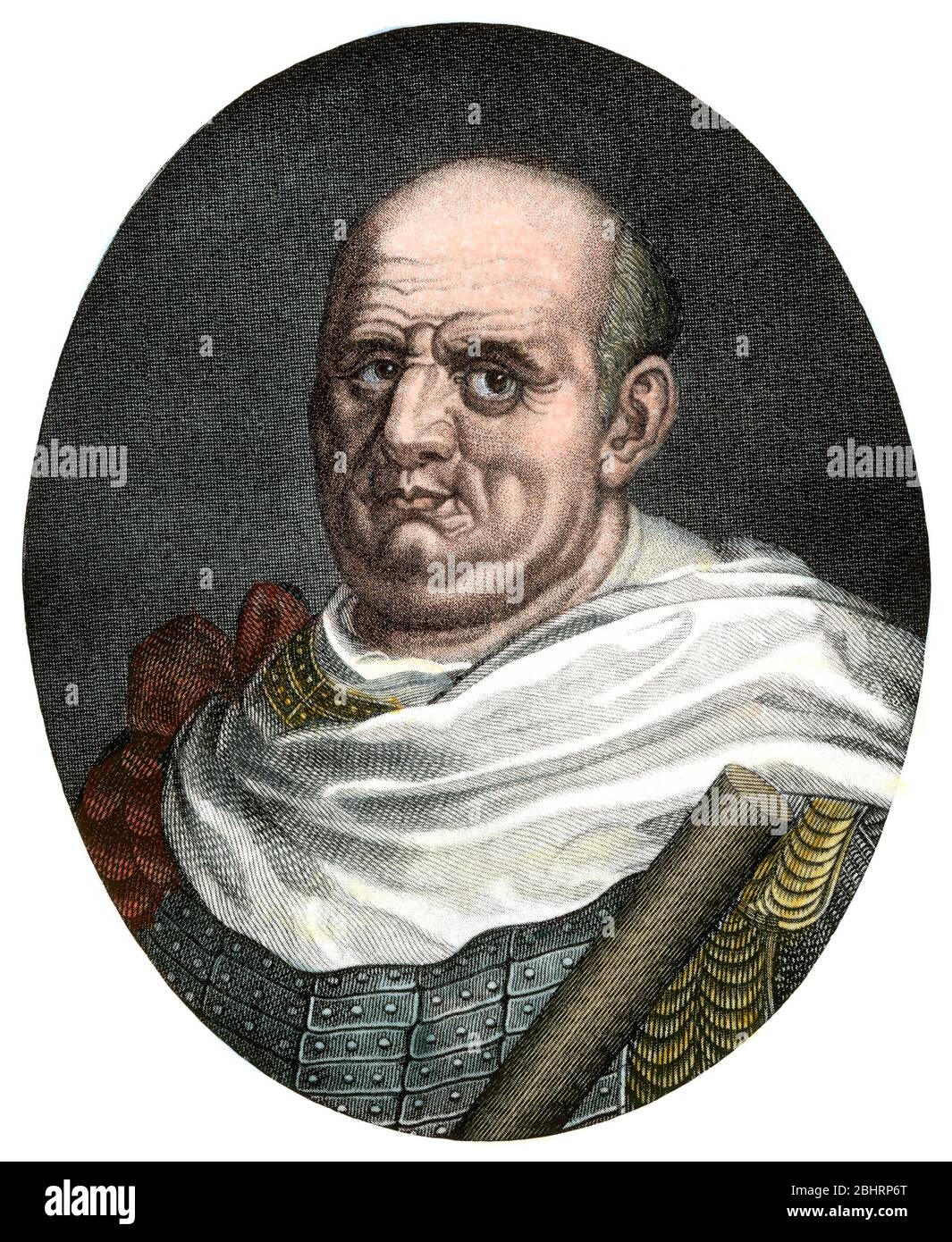 Vespasian Caesar. Hand-colored woodcut Stock Photo