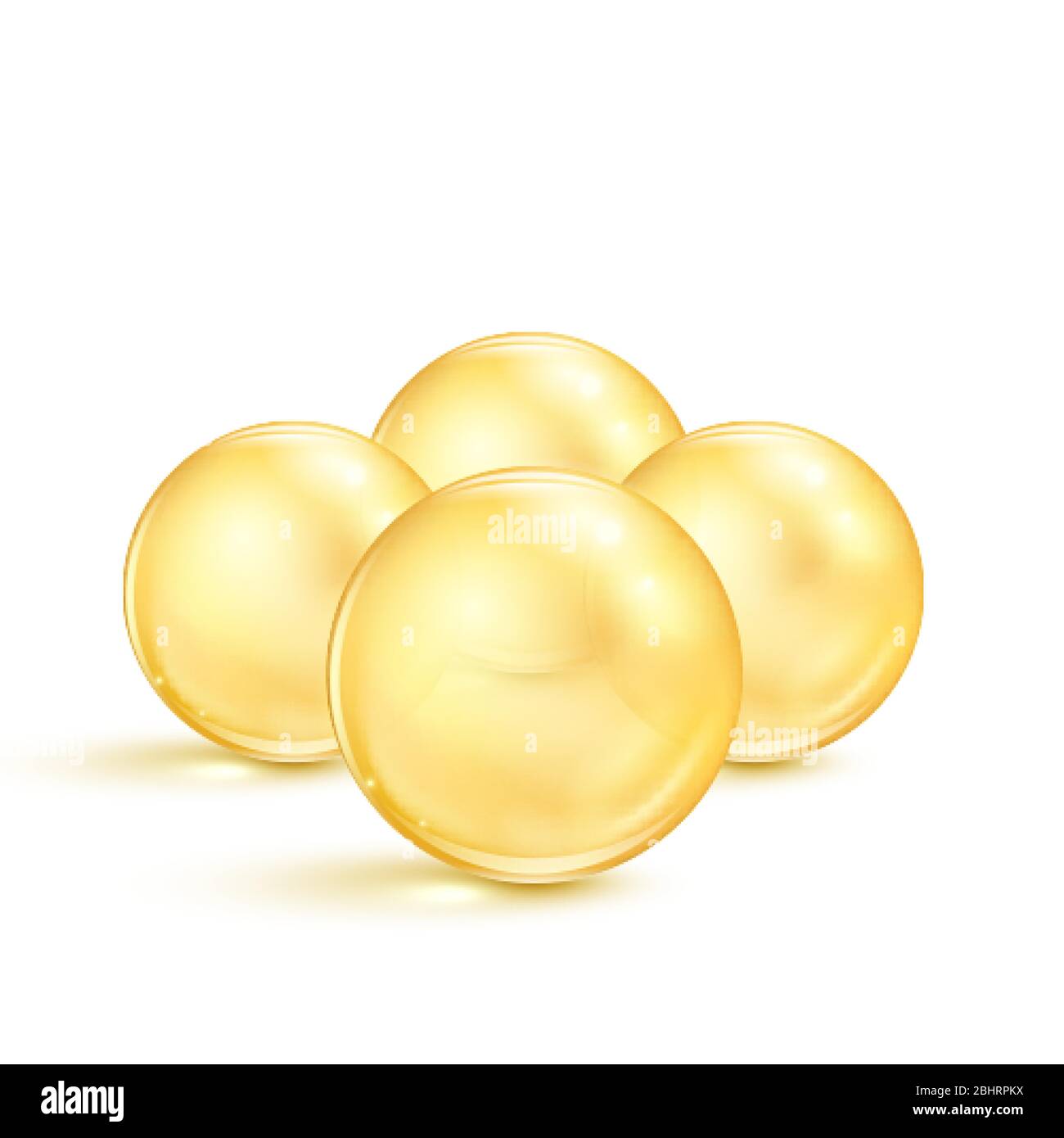 Fish oil pills. Transparent capsules with nutrition supplement omega 3. Vector illustration isolated on white Stock Vector