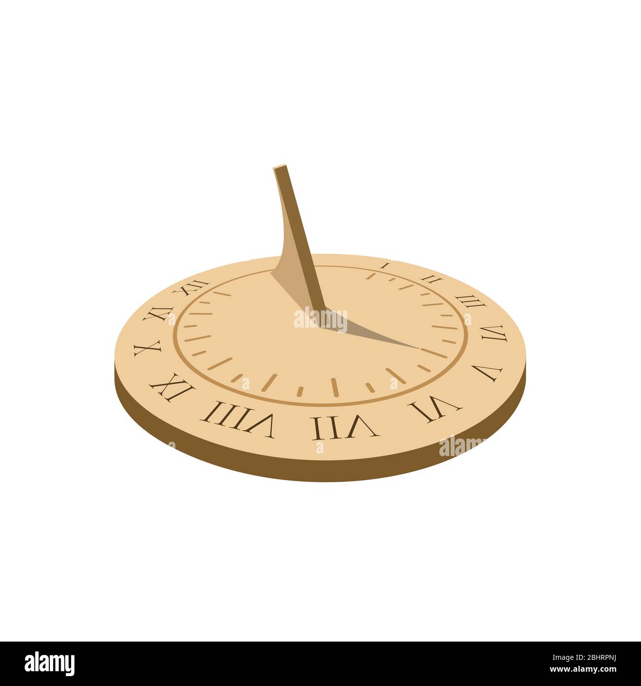 Sundial. Ancient sun clock with roman numbers. Vector illustration Stock  Vector Image & Art - Alamy