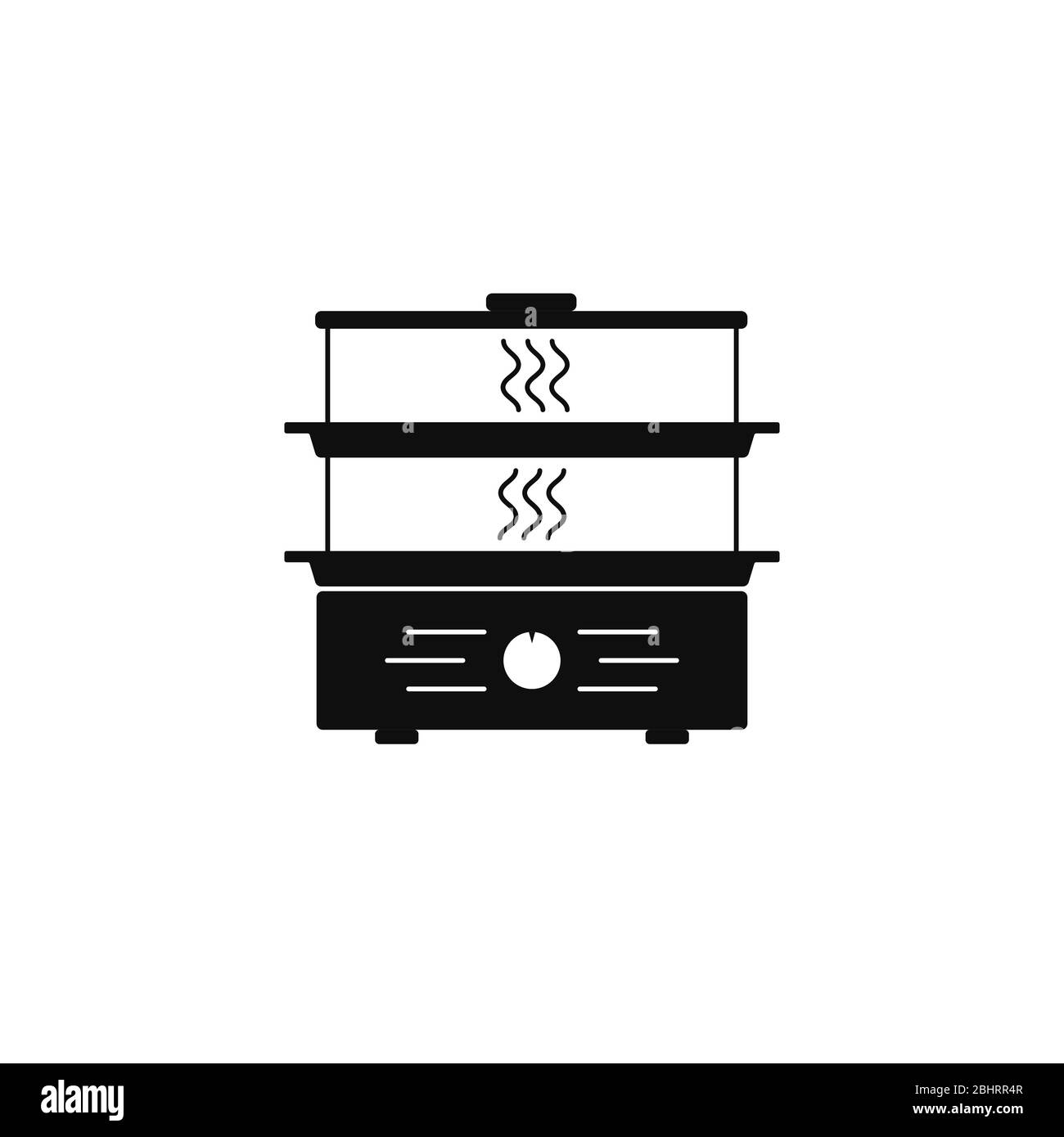 Steamer simple icon. Kitchen appliance. Vector illustration isolated on white Stock Vector