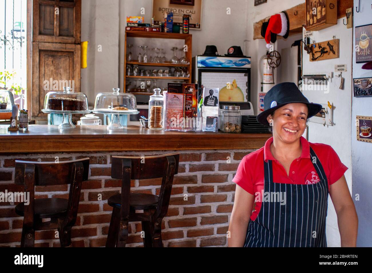 Macondo cafe in the neighbourhood of San Antonio. Cali in the Cauca Valley, Colombia, South America. Stock Photo
