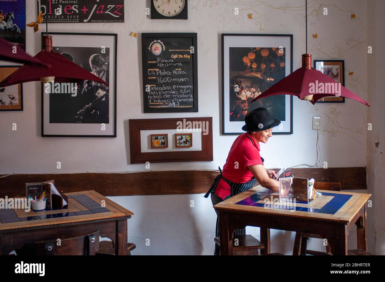 Macondo cafe in the neighbourhood of San Antonio. Cali in the Cauca Valley, Colombia, South America. Stock Photo