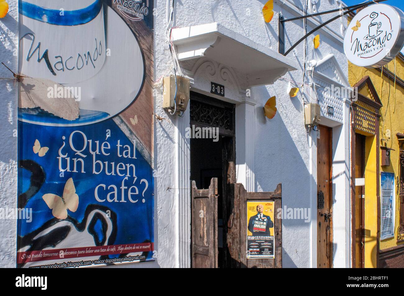Macondo cafe in the neighbourhood of San Antonio. Cali in the Cauca Valley, Colombia, South America. Stock Photo