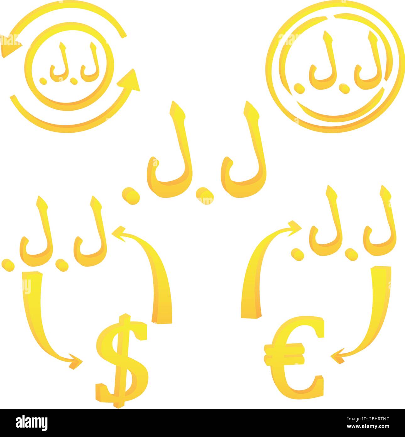 3D Lebanese pound currency symbol of Lebanon. Stock Vector