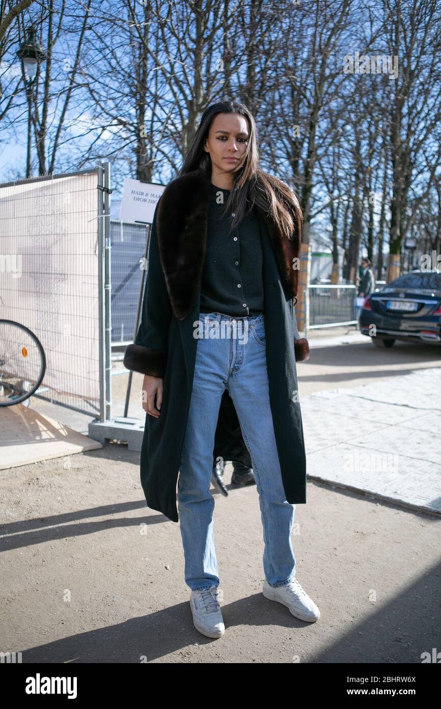Binx Walton attending the Dior show during Paris  Fashion Week Feb 25,2020- Photo: Runway Manhattan/Valentina Ranieri  ***For Editorial Use Only*** Stock Photo