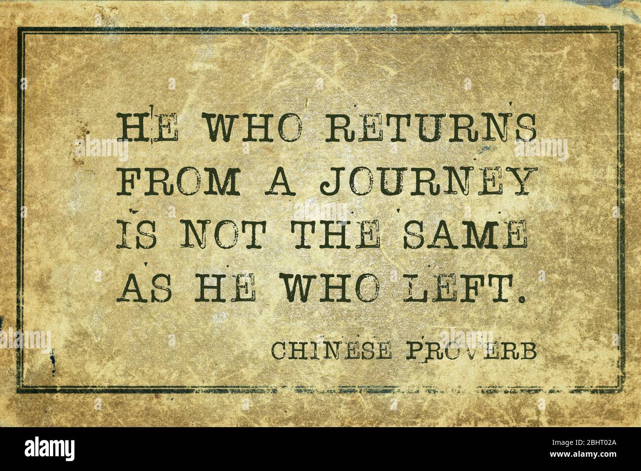 He who returns from a journey is not the same as he who left ancient