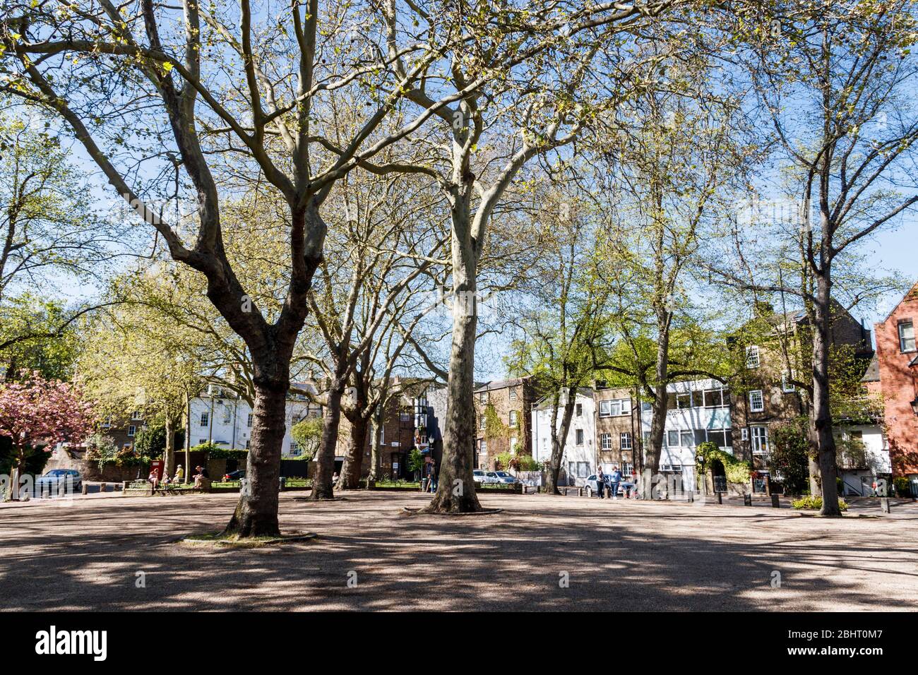 Pond Square in Highgate Village during the coronavirus pandemic