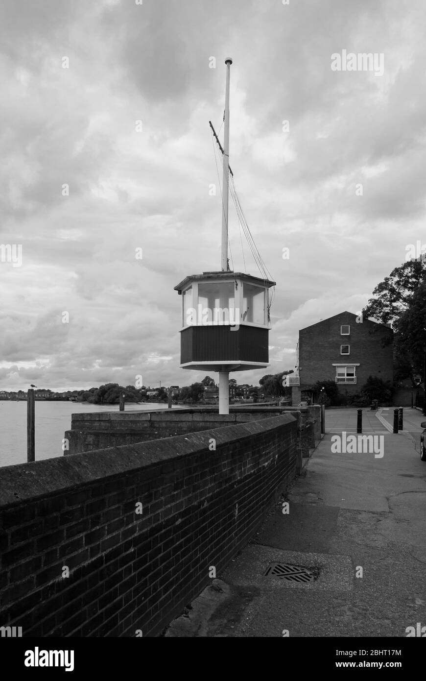 Crows Nest Observation Tower Signalling Box Upper Mall, London W6 Stock Photo