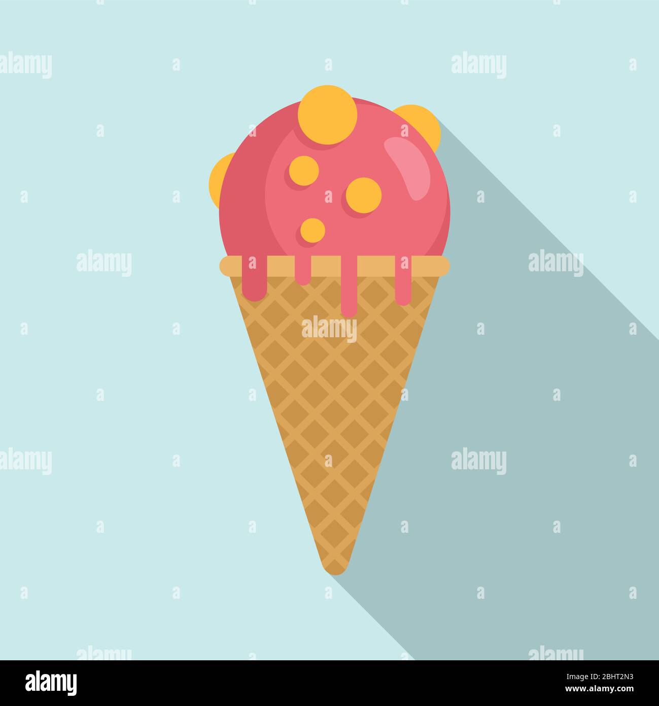 Ice cream cone icon. Flat illustration of ice cream cone vector icon ...