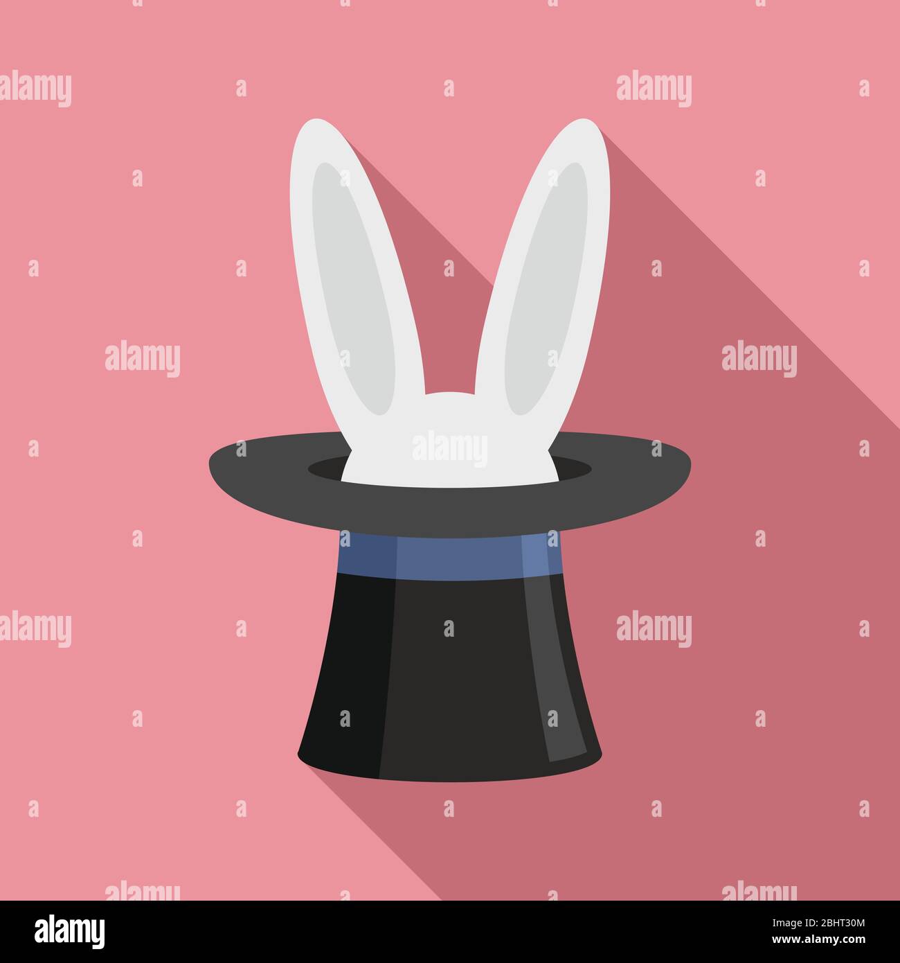 Rabbit in hat icon. Flat illustration of rabbit in hat vector icon for ...
