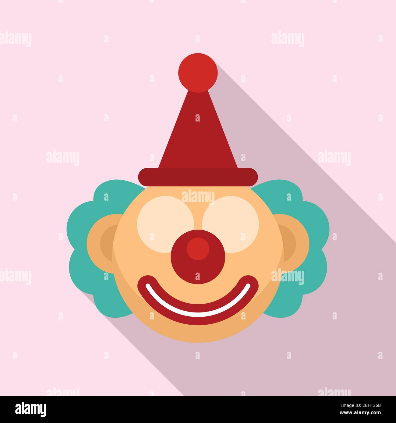 Circus clown icon. Flat illustration of circus clown vector icon for ...