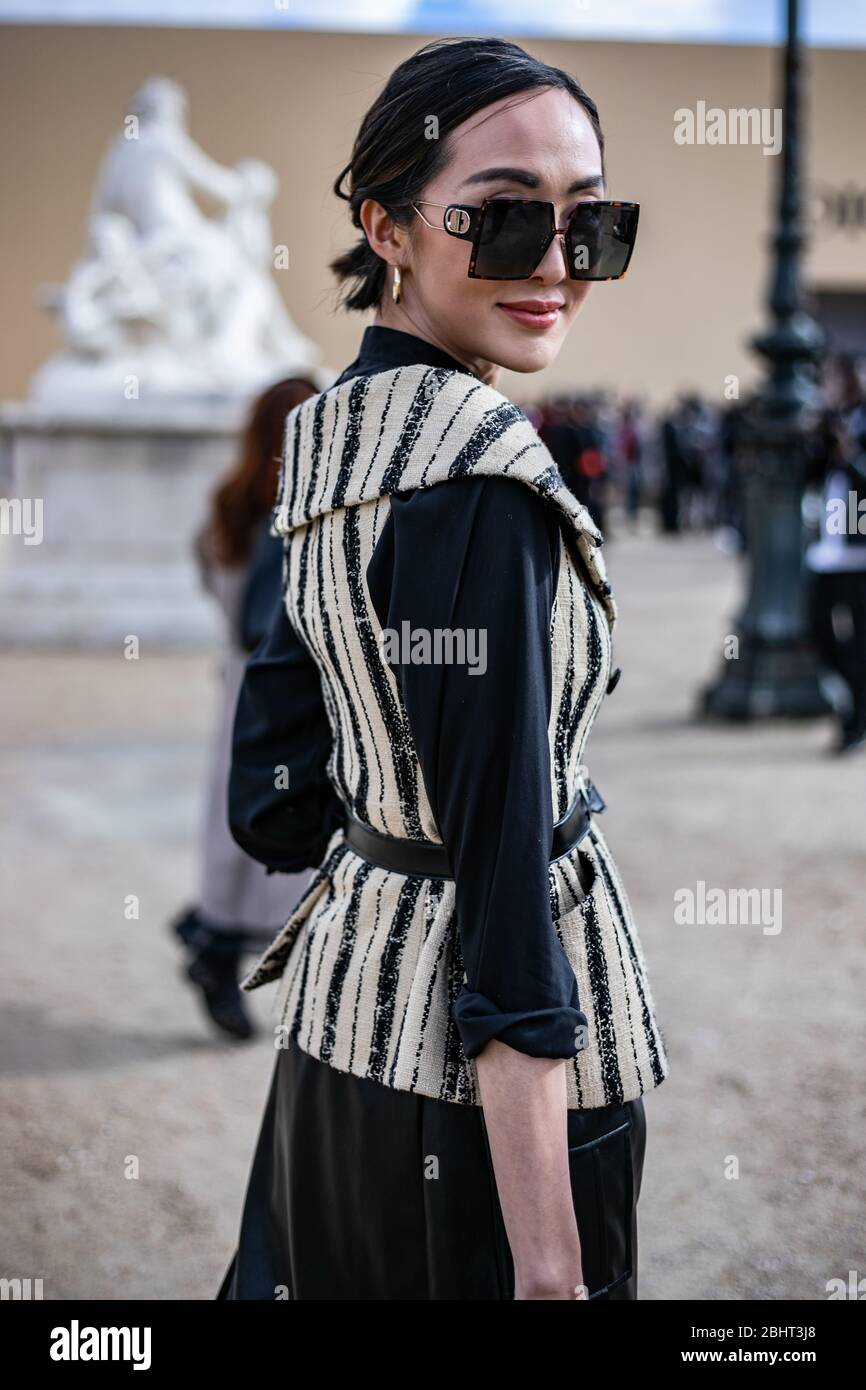 Chriselle Lim attending the Dior show during Paris  Fashion Week Feb 25,2020- Photo: Runway Manhattan/Valentina Ranieri  ***For Editorial Use Only*** Stock Photo