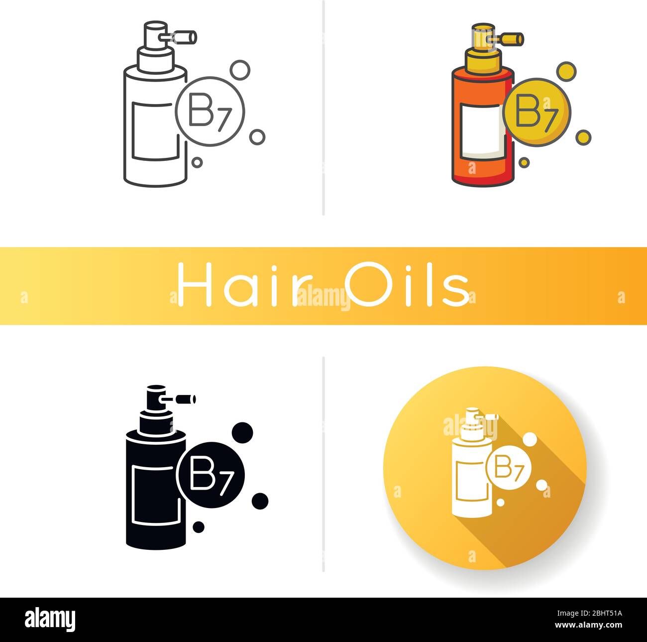 B7 biotin in liquid form icon. Mist and spray in bottle container for ...