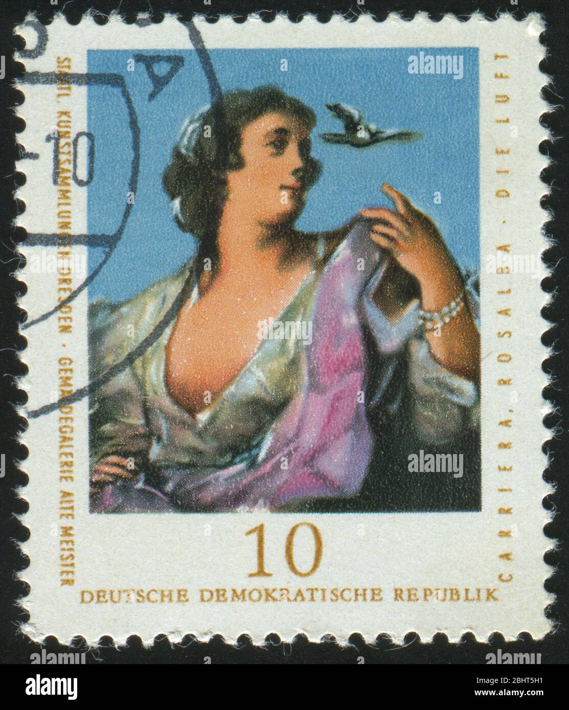 GERMANY - CIRCA 1976: stamp printed by Germany, shows Air, by Rosalba Carriera, circa 1976. Stock Photo