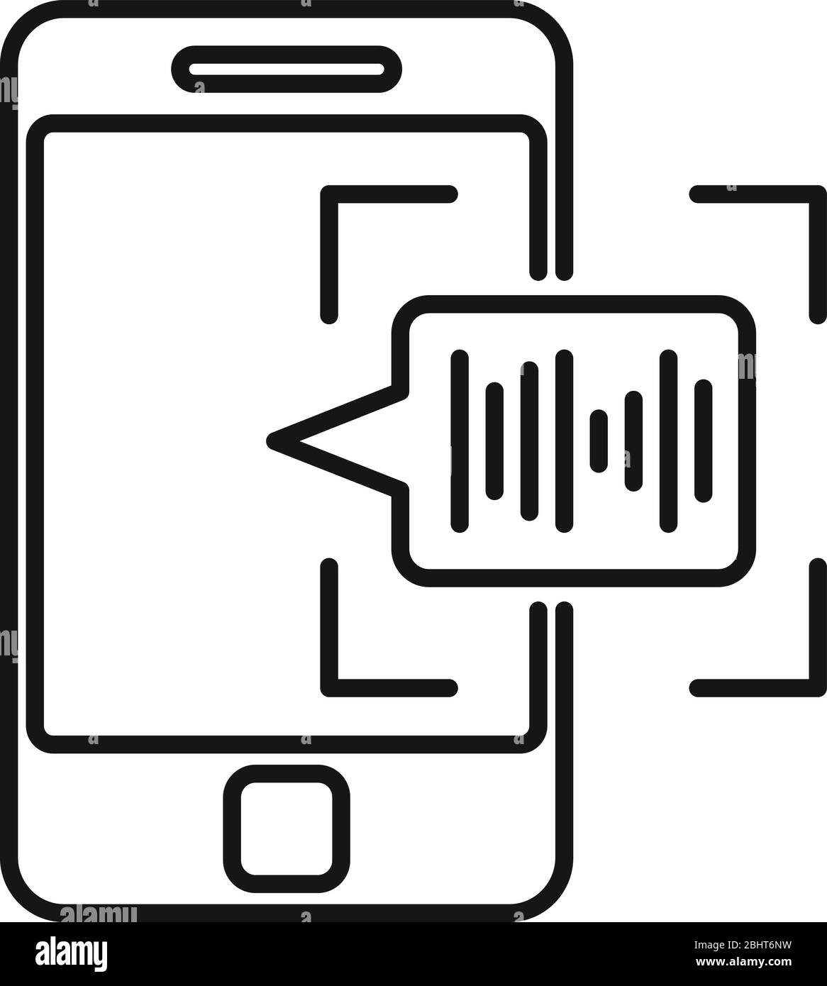 Voice phone authentication icon. Outline voice phone authentication vector icon for web design isolated on white background Stock Vector