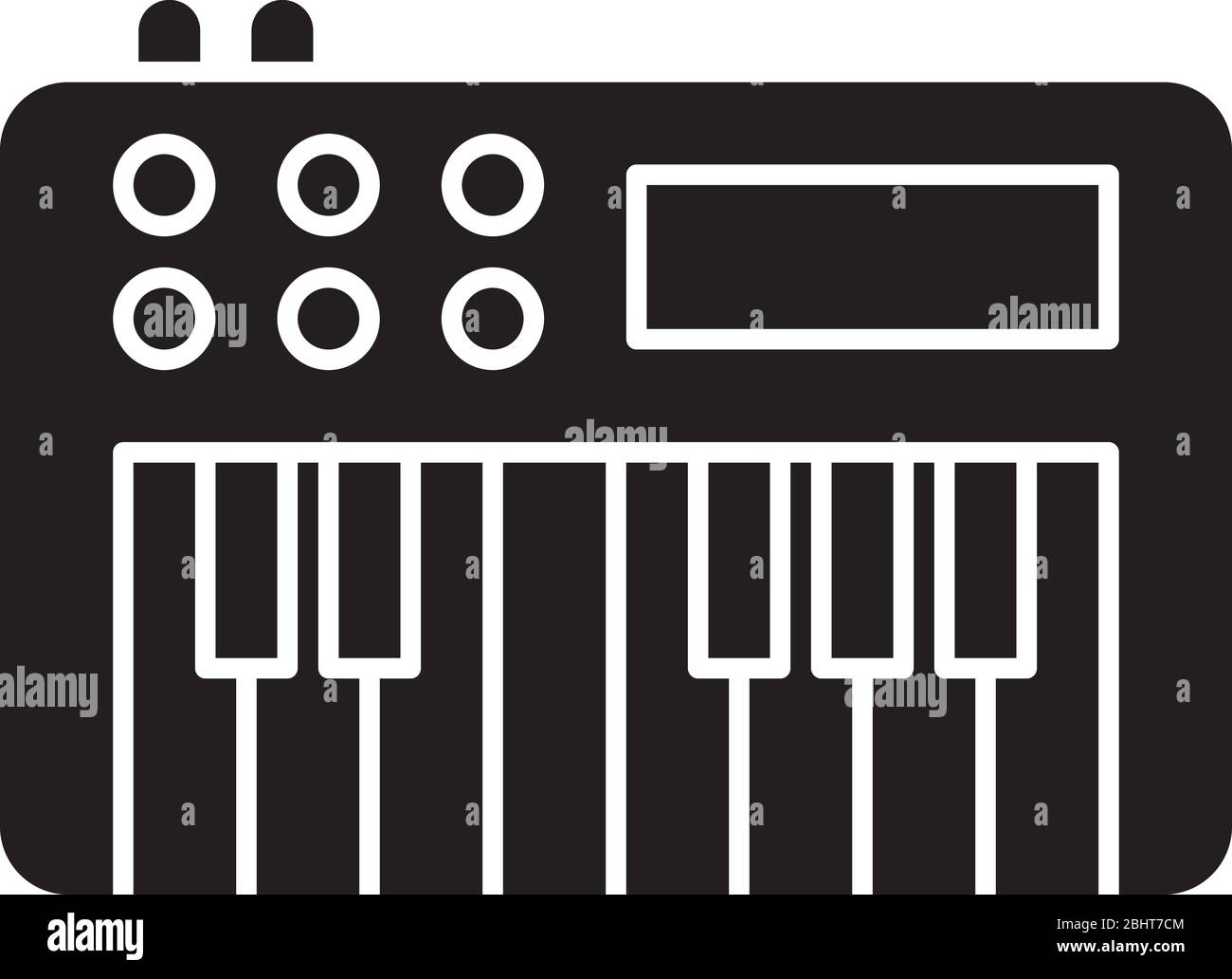 Synthesizer black glyph icon Stock Vector
