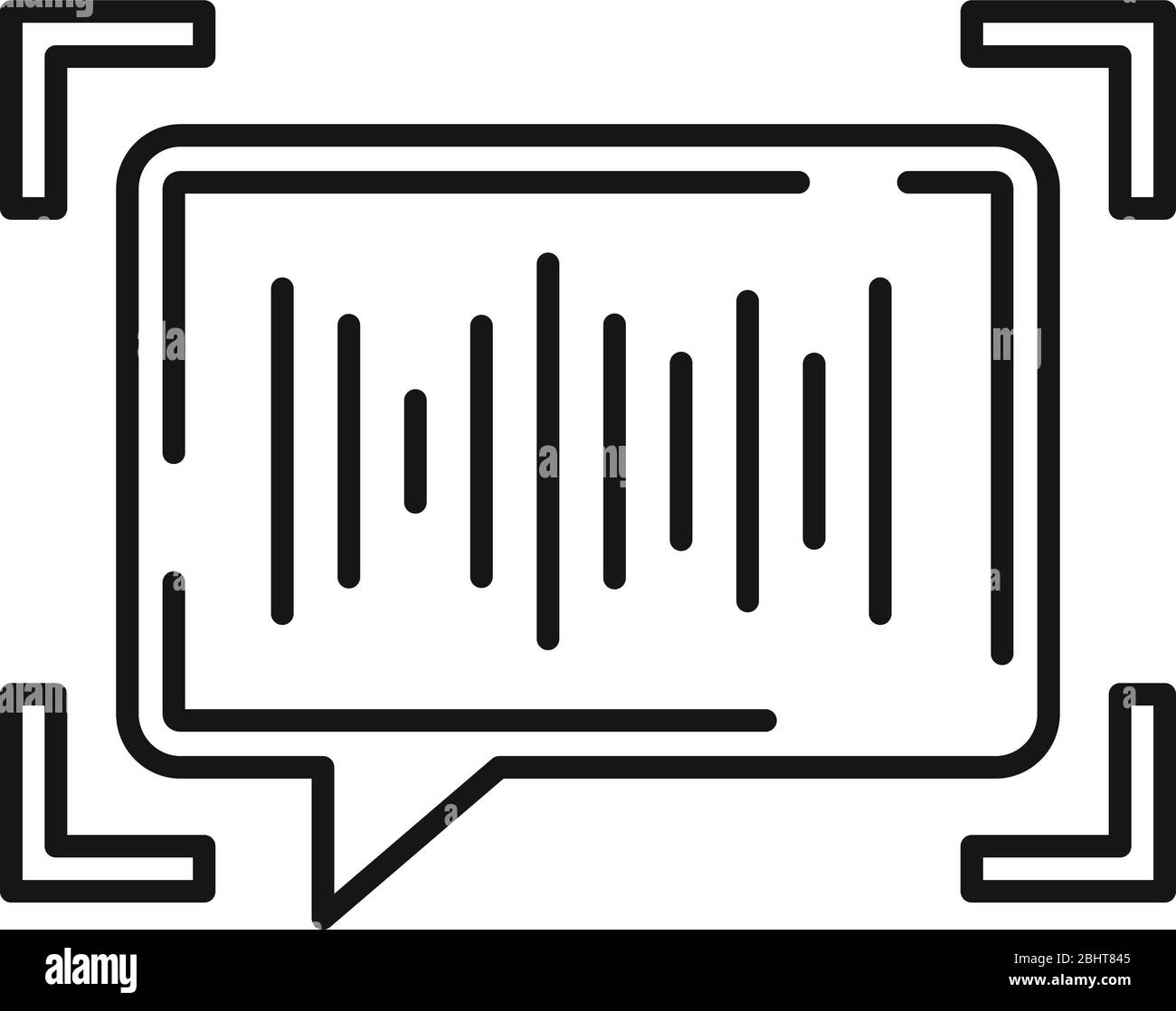 Voice chat authentication icon. Outline voice chat authentication vector icon for web design isolated on white background Stock Vector