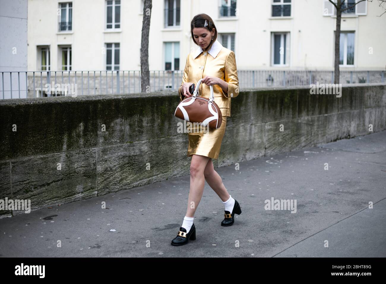 Mascarada Paris attending the Mugler show during Paris  Fashion Week Feb 26,2020- Photo: Runway Manhattan/Valentina Ranieri  ***For Editorial Use Only Stock Photo