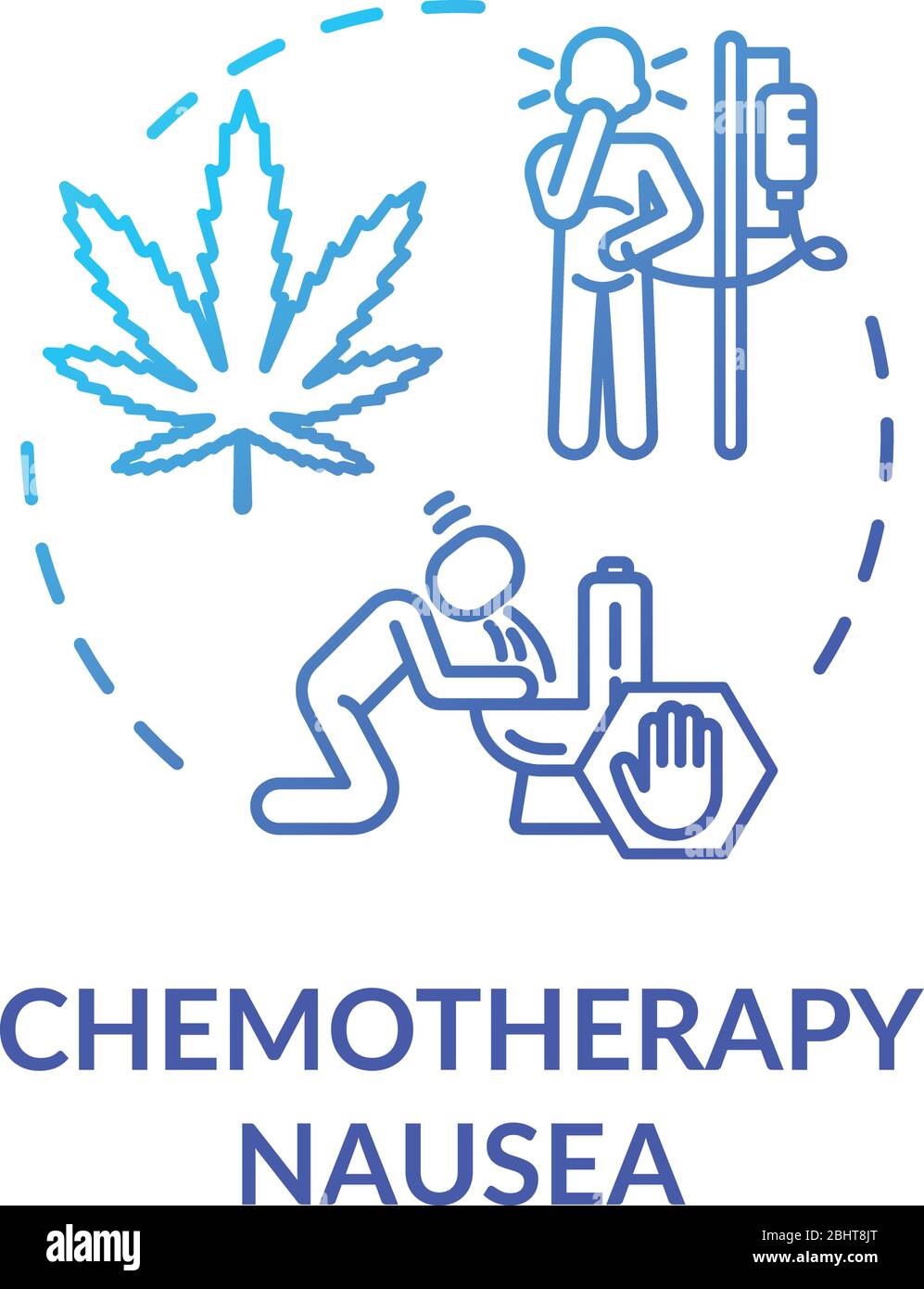 Chemotherapy nausea concept icon Stock Vector