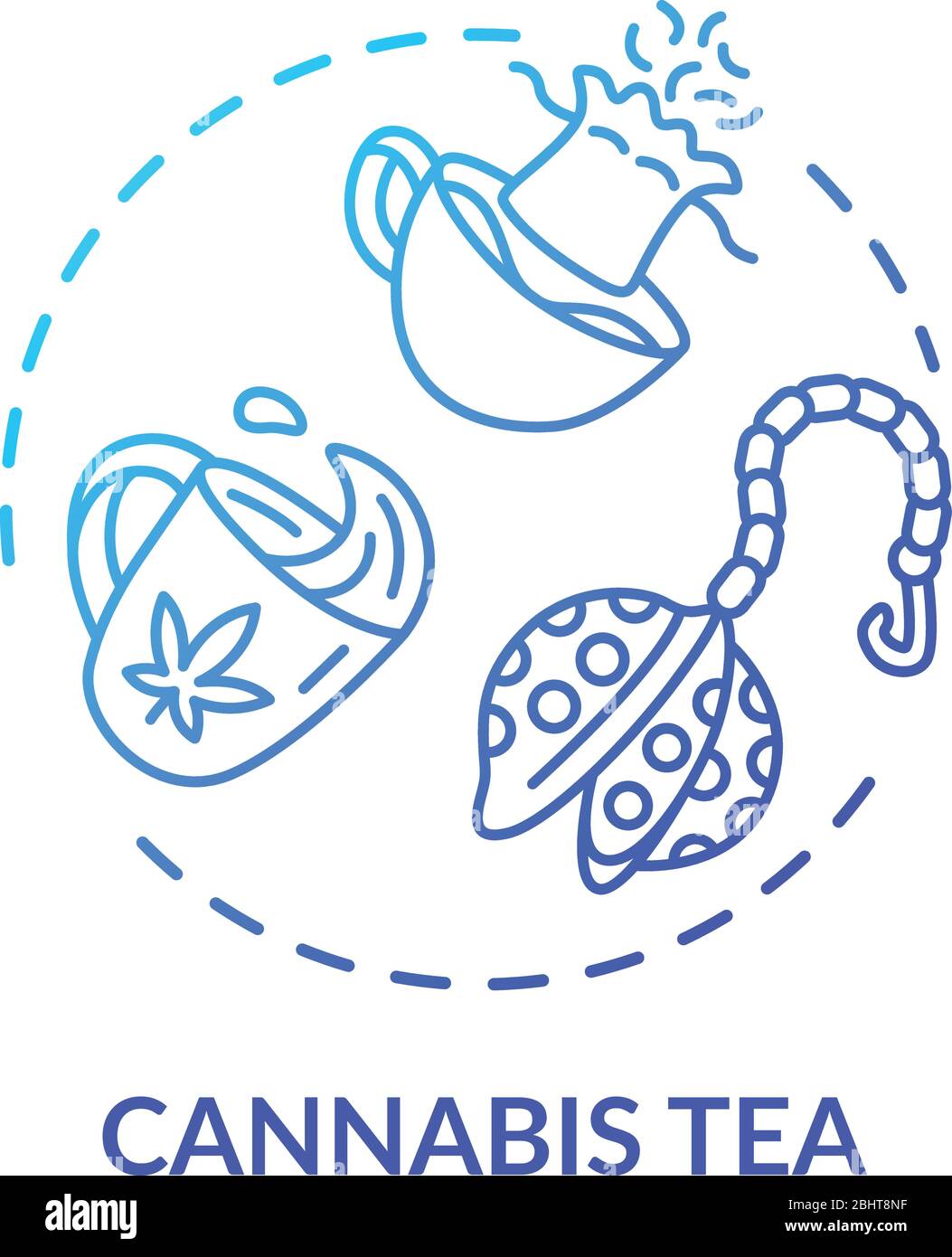 Cannabis tea concept icon Stock Vector