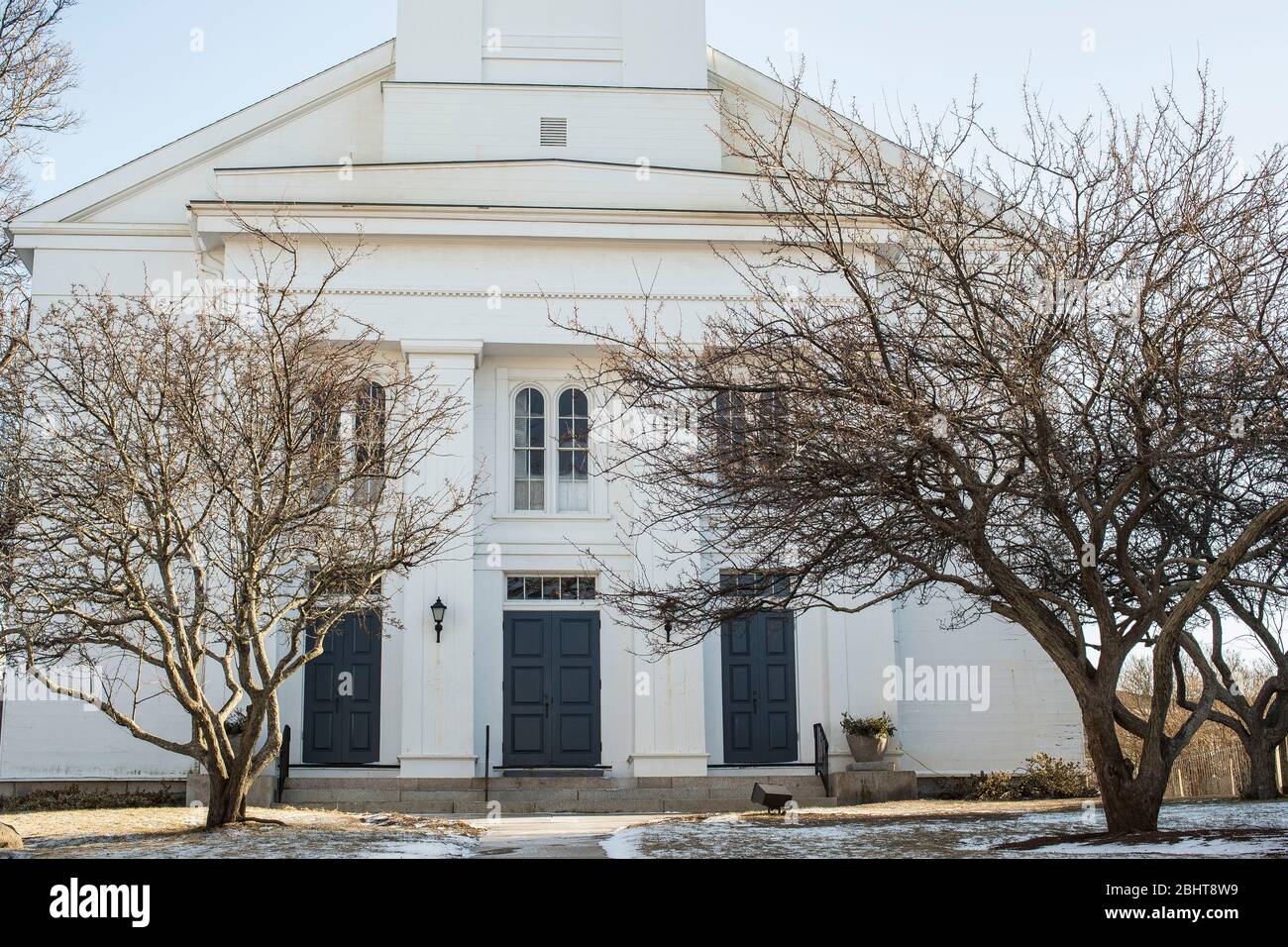 This parish began for the need of a parish in Sandy Bay region of town. Ater numerous builds and reconstructions over the years this church and meetin Stock Photo