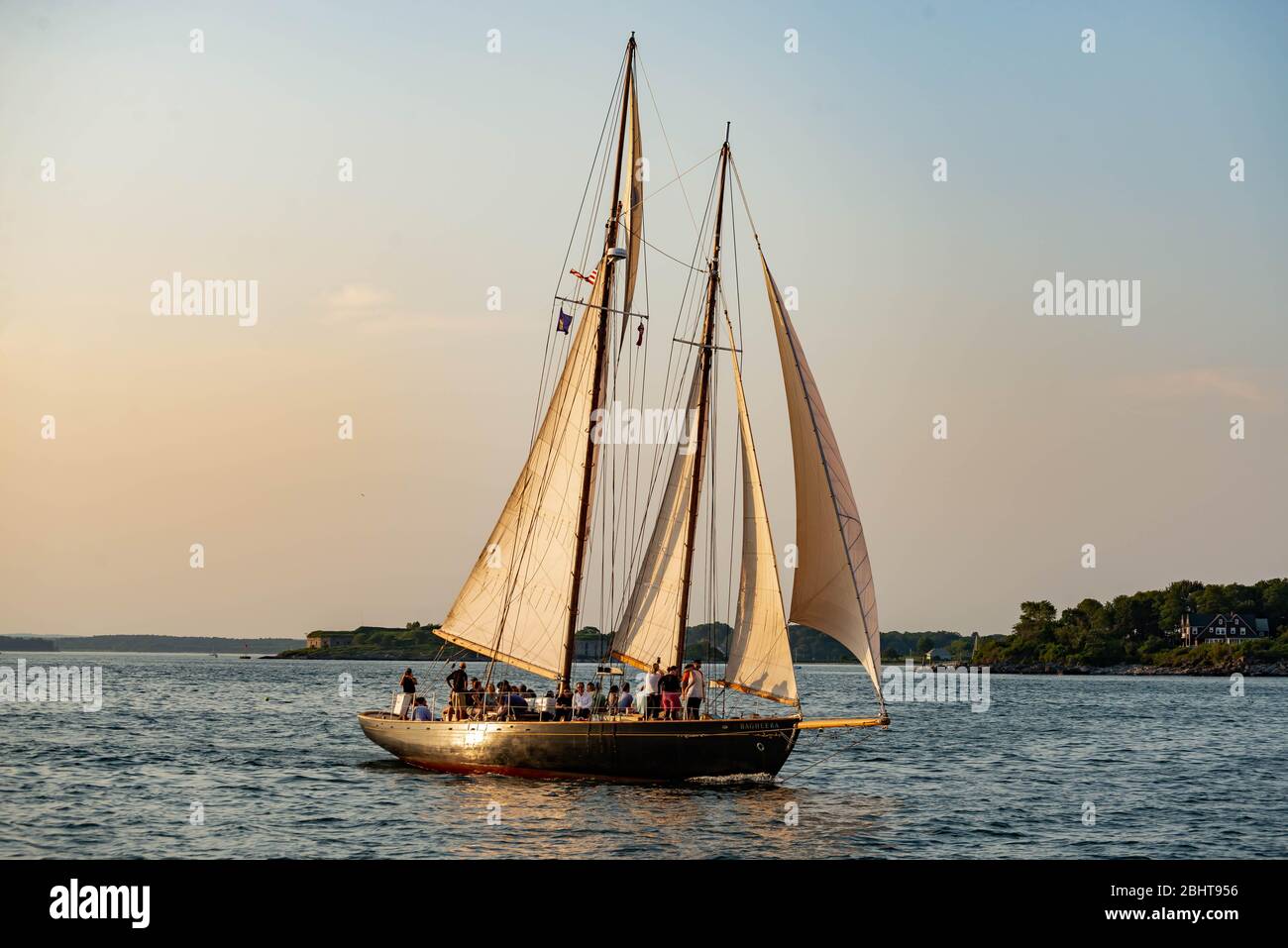 Historical sail boat used by tourist for sailing tour in the bay of ...