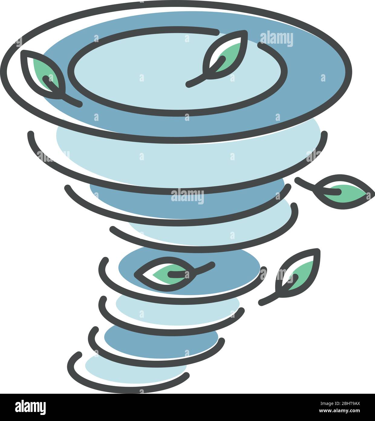 Tornado blue RGB color icon Stock Vector