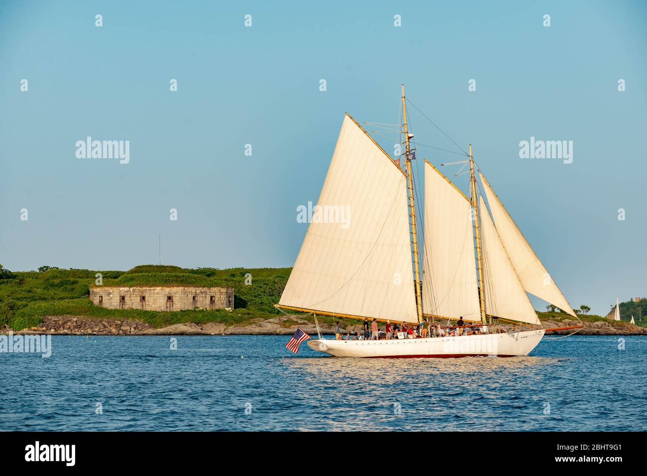 Historical sail boat used by tourist for sailing tour in the bay of