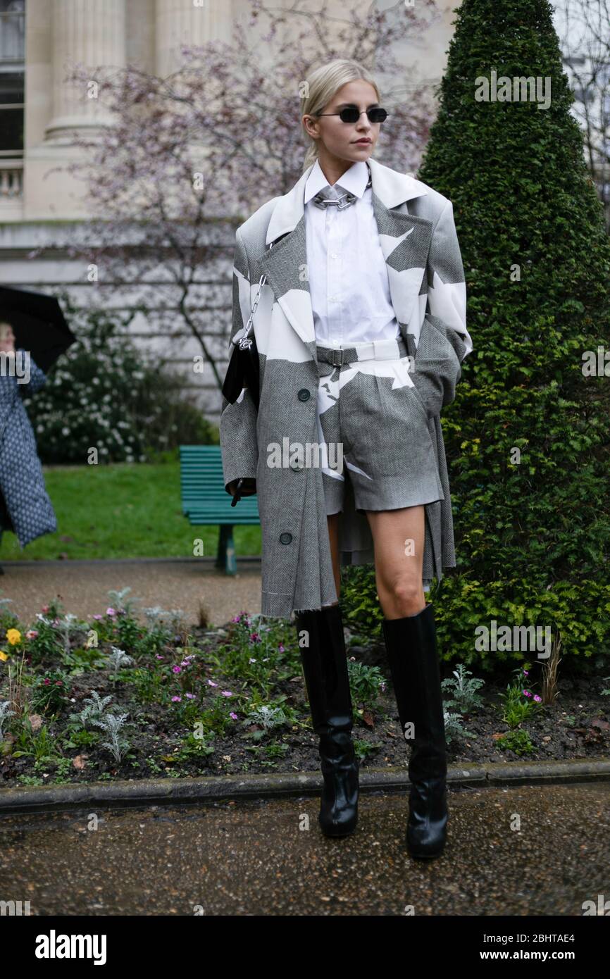 Caro Daur attending the Mugler show during Paris  Fashion Week Feb 26,2020- Photo: Runway Manhattan/Valentina Ranieri  ***For Editorial Use Only*** Stock Photo