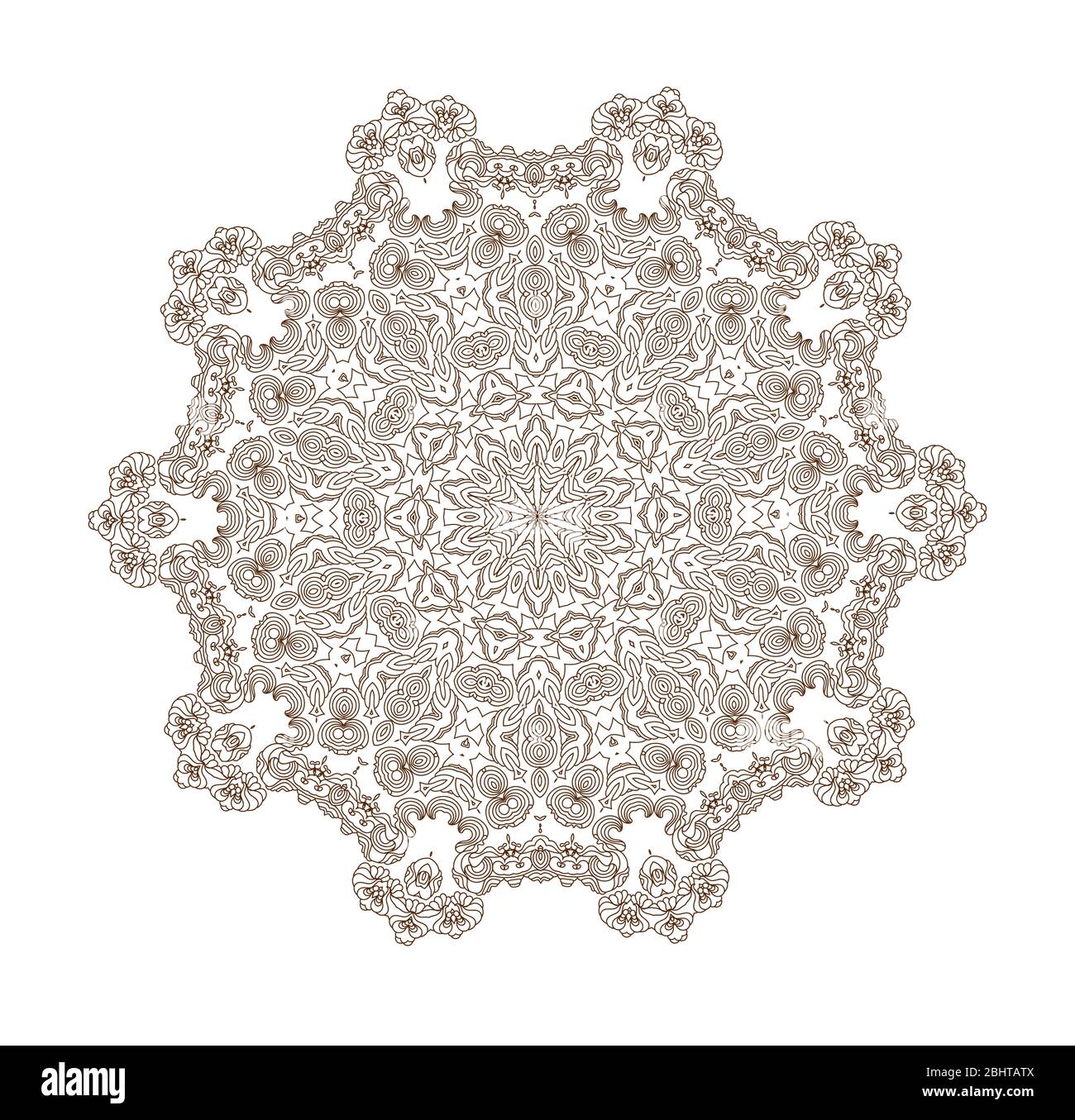Vintage decorative elements.Circular pattern of traditional motifs and ...