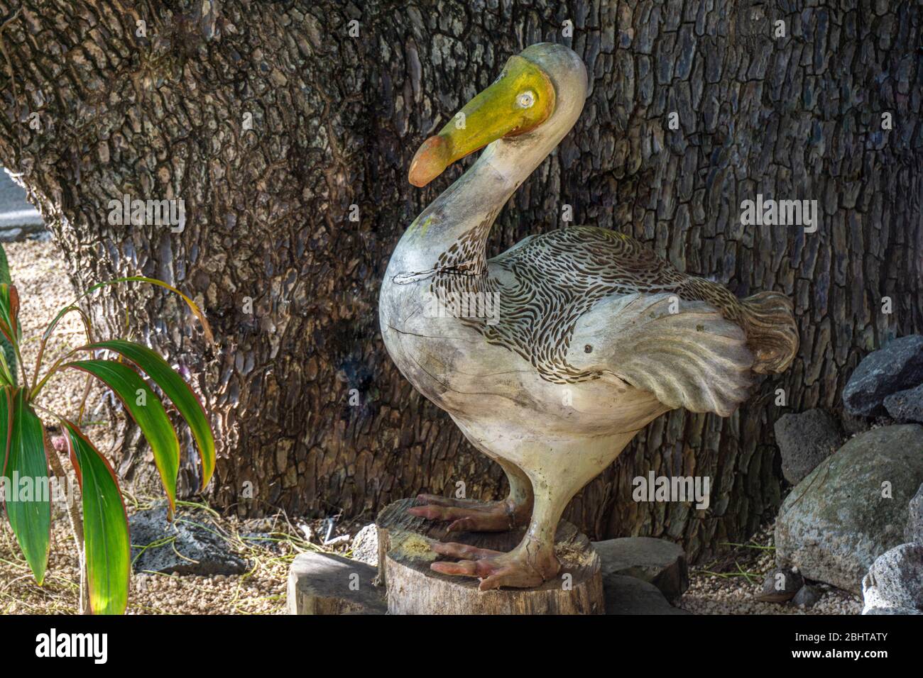 Mauritius island, December 2019 - A decorative garden sculpture of the extinct Dodo bird endemic to the island Stock Photo