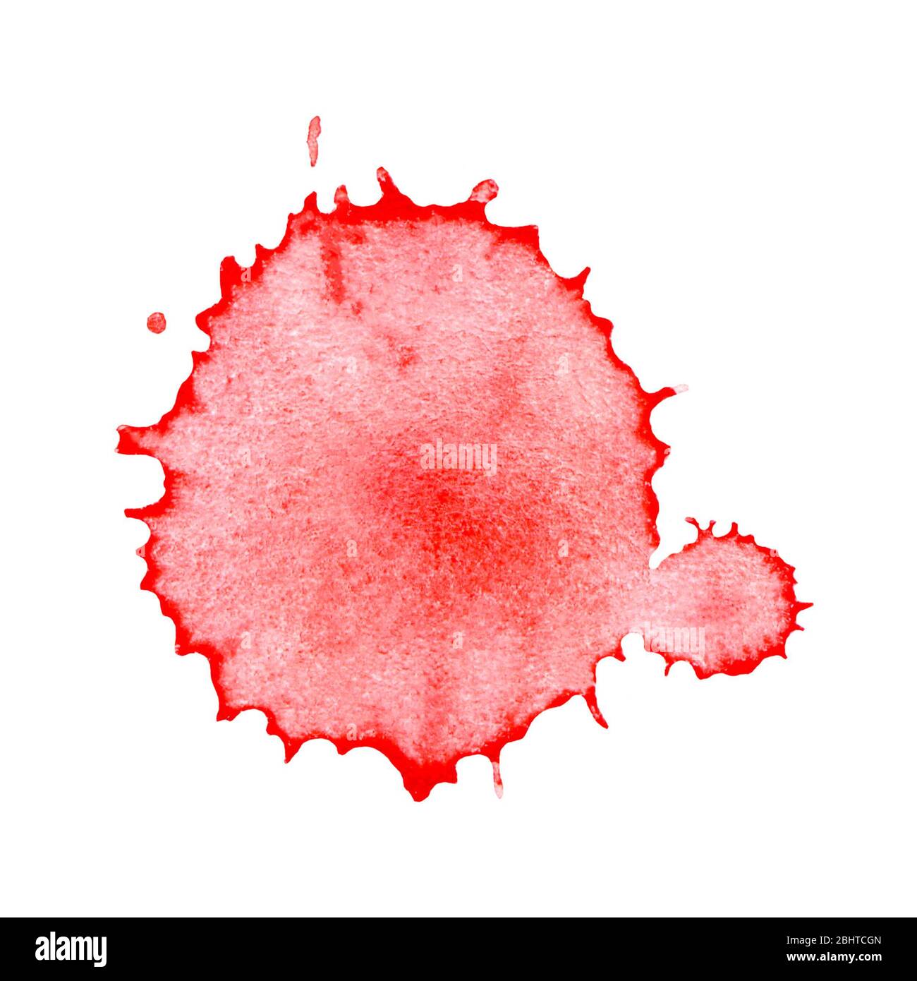 Blood stain texture. Spot splash of blood. Blood stain isolated on