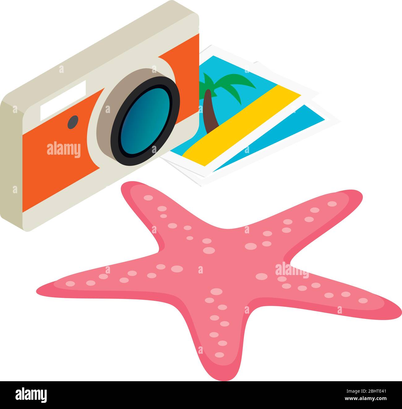 Summer travel icon, isometric style Stock Vector