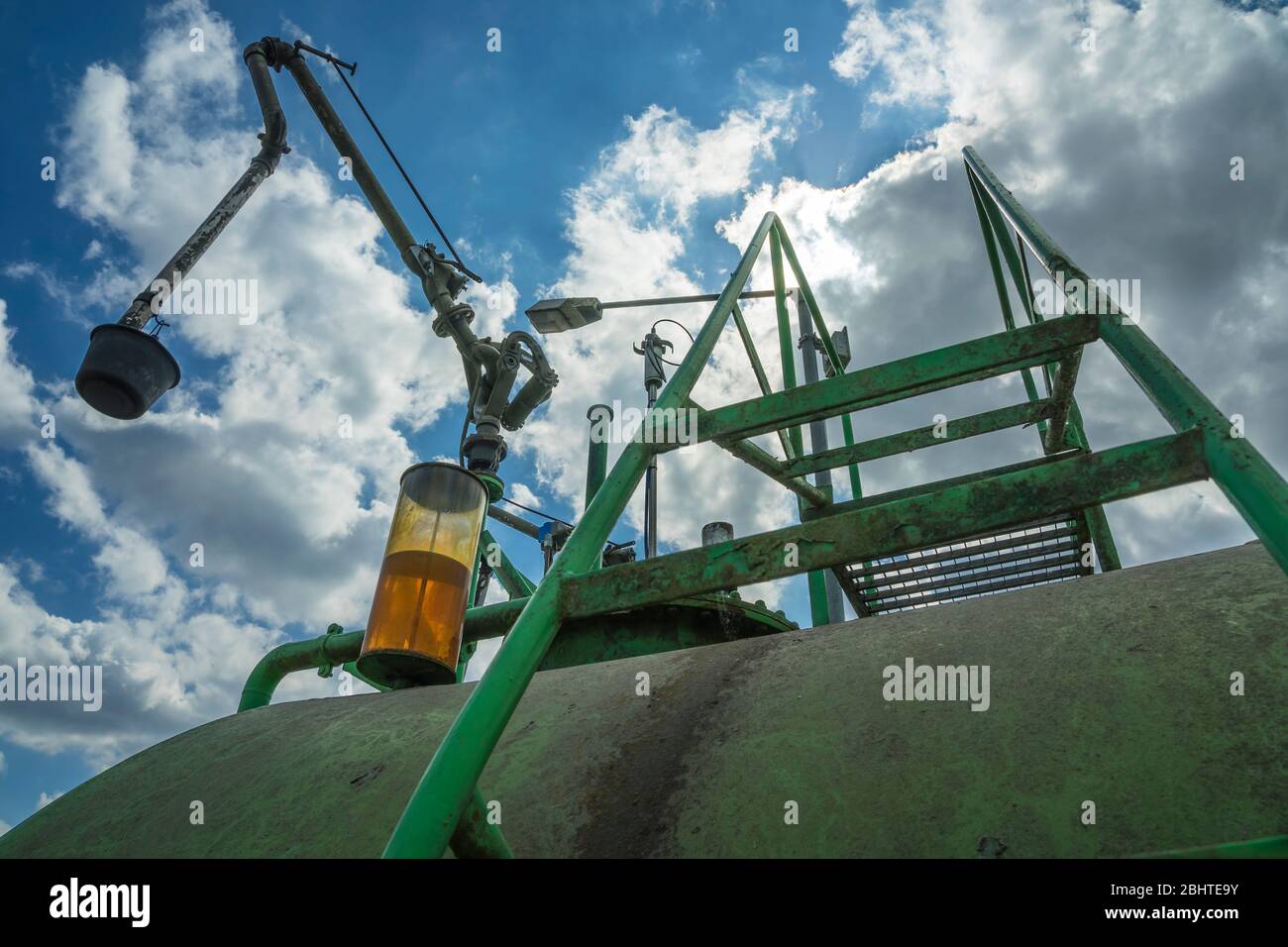 detail of an old fuel tank Stock Photo Alamy