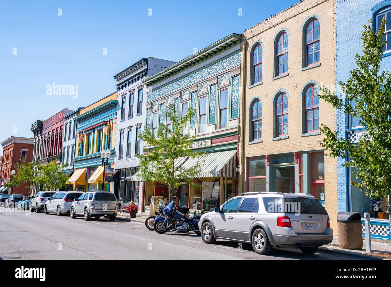 Hannibal, Missouri Street in Historic Business District Stock Photo