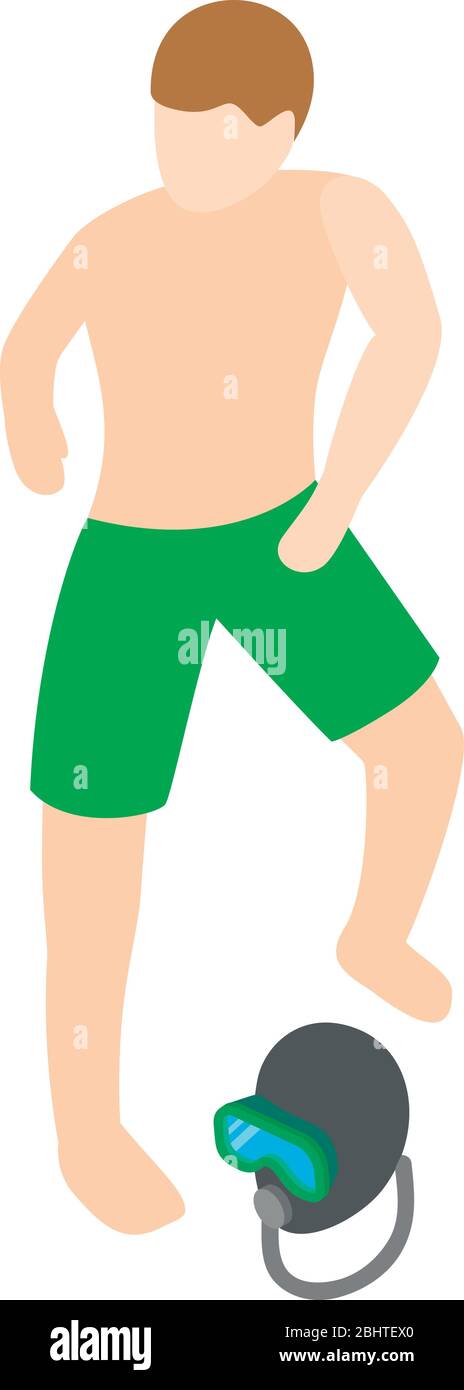 Diver icon, isometric style Stock Vector