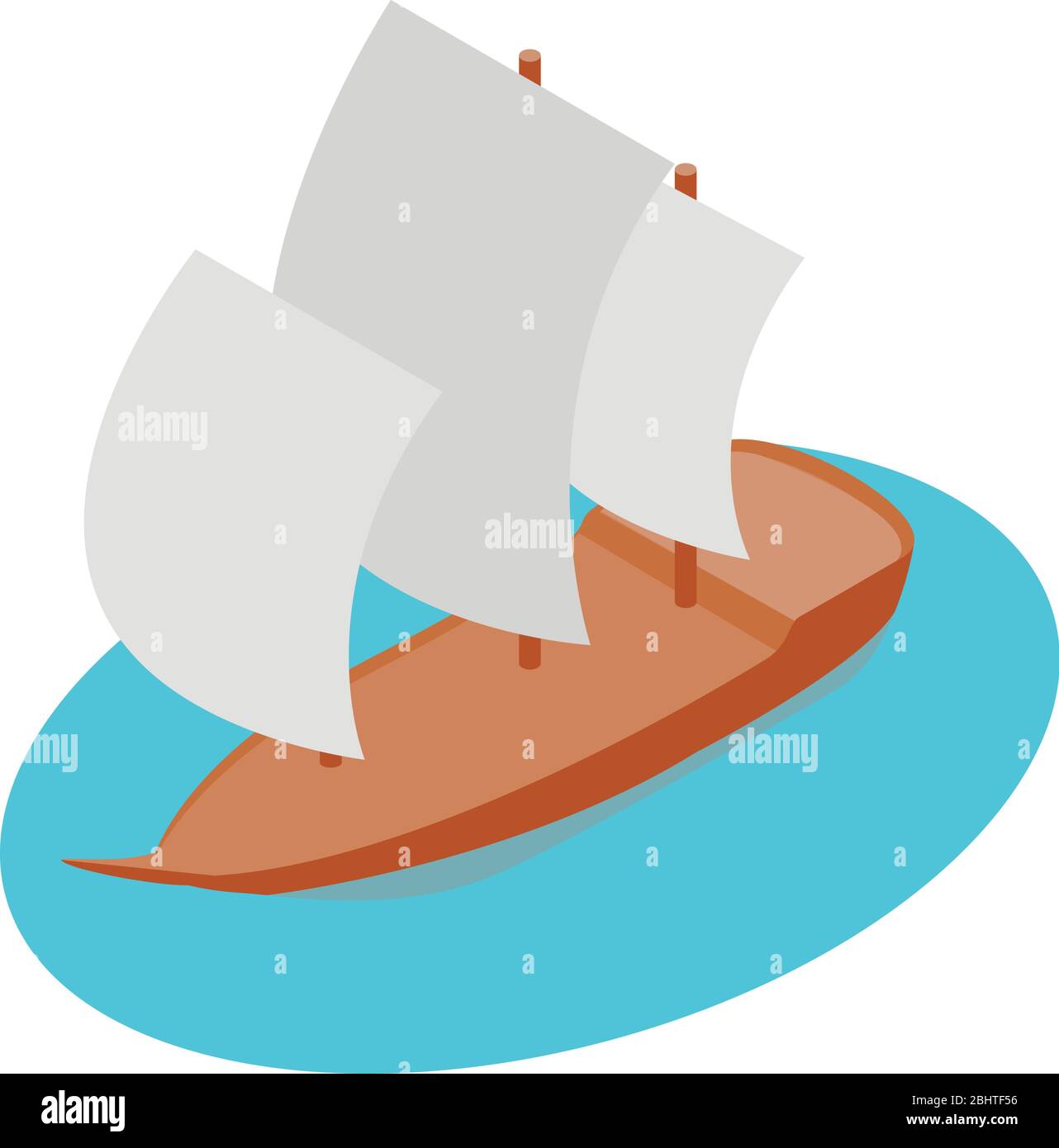 Sailing ship icon, isometric style Stock Vector