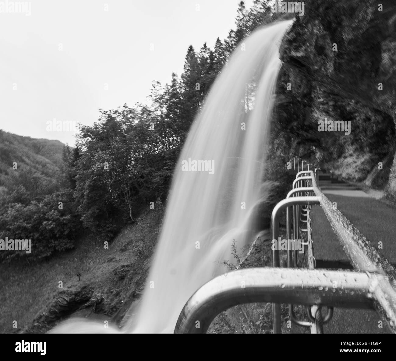 Beautiful hiking trail on Black and White Stock Photos & Images - Alamy