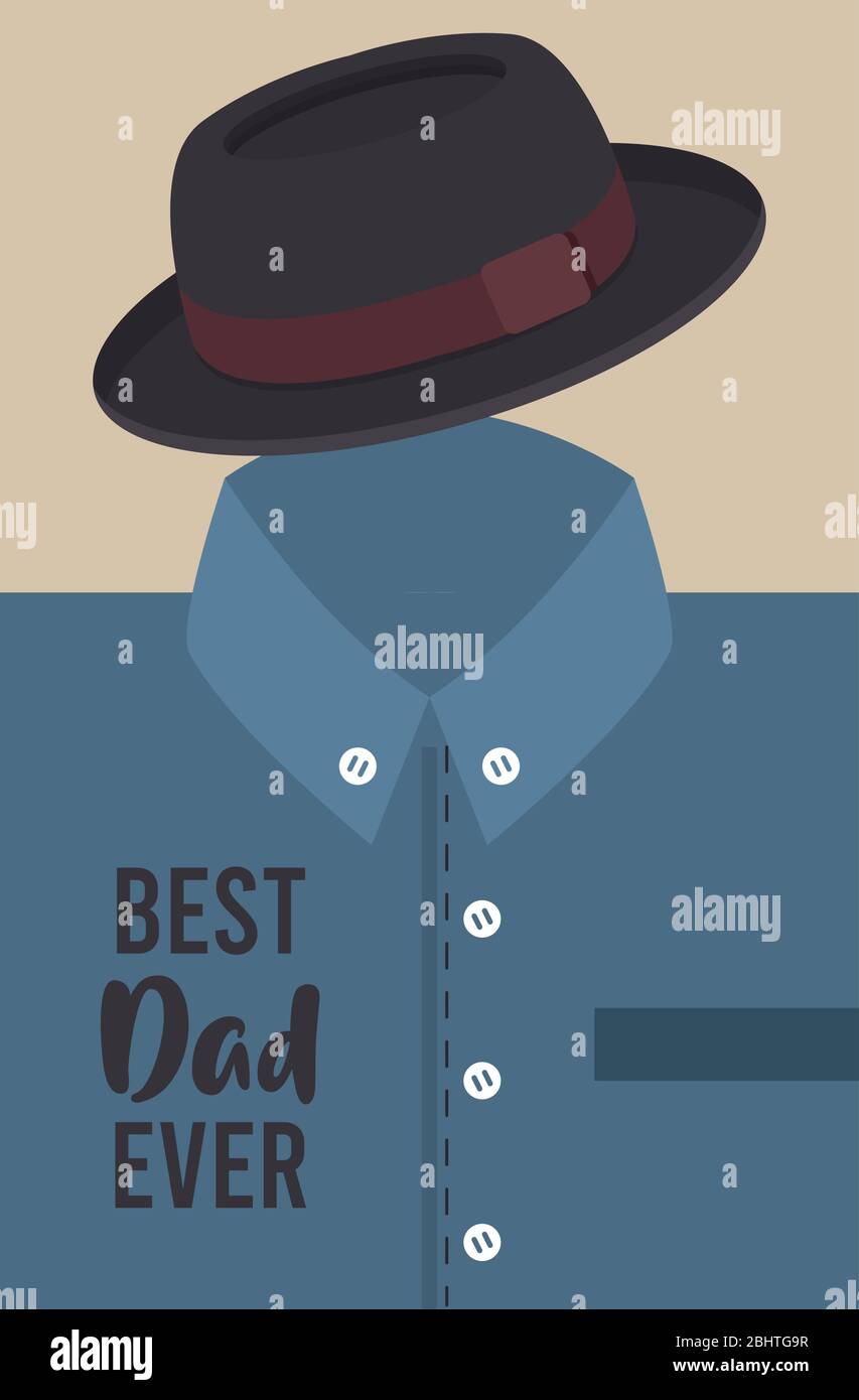happy fathers day card with male shirt and hat Stock Vector Image & Art ...