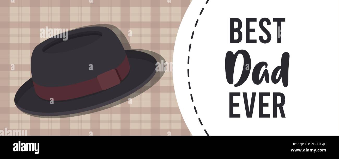 happy fathers day card with hat Stock Vector Image & Art - Alamy