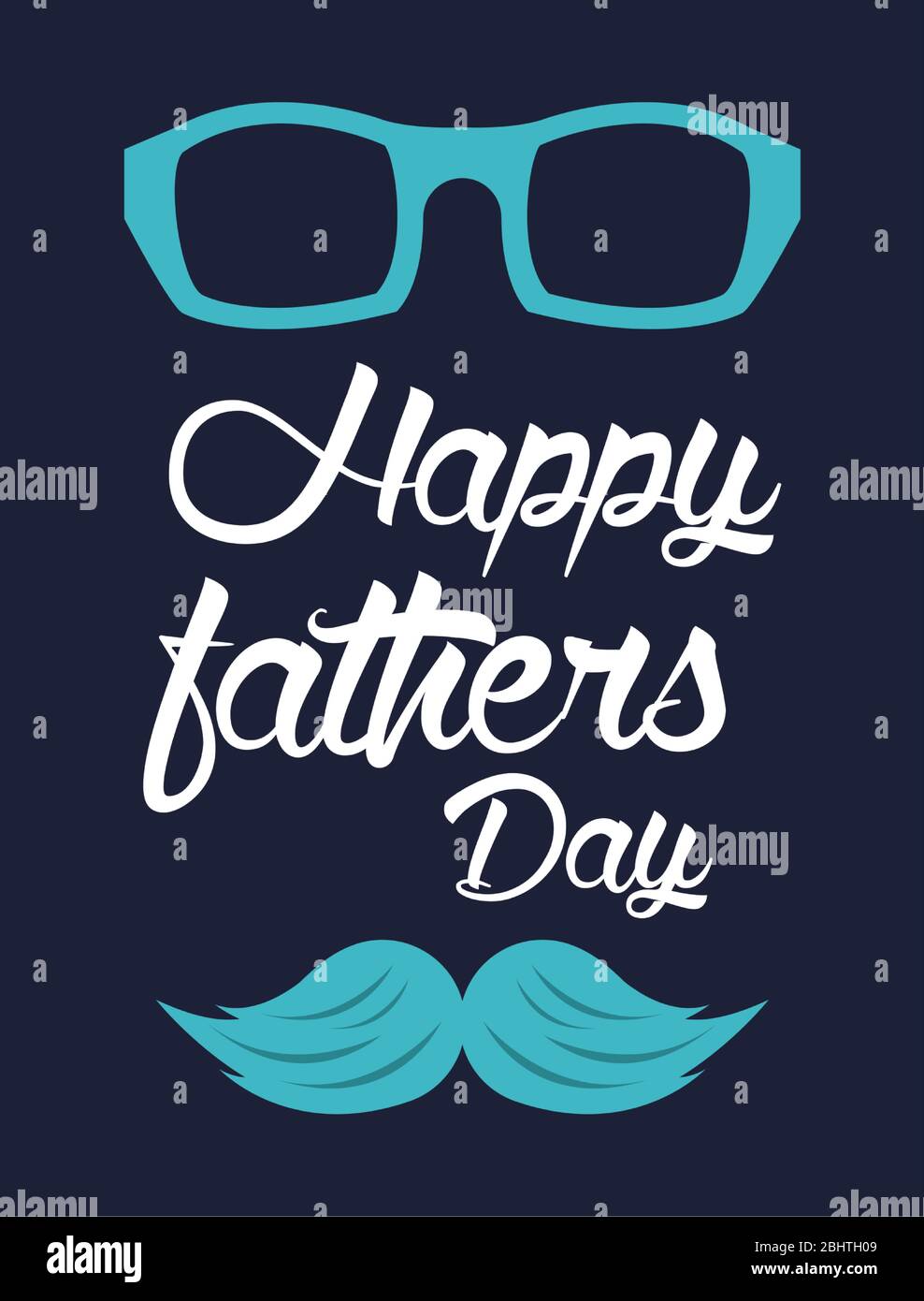 happy fathers day card with mustache Stock Vector Image & Art - Alamy