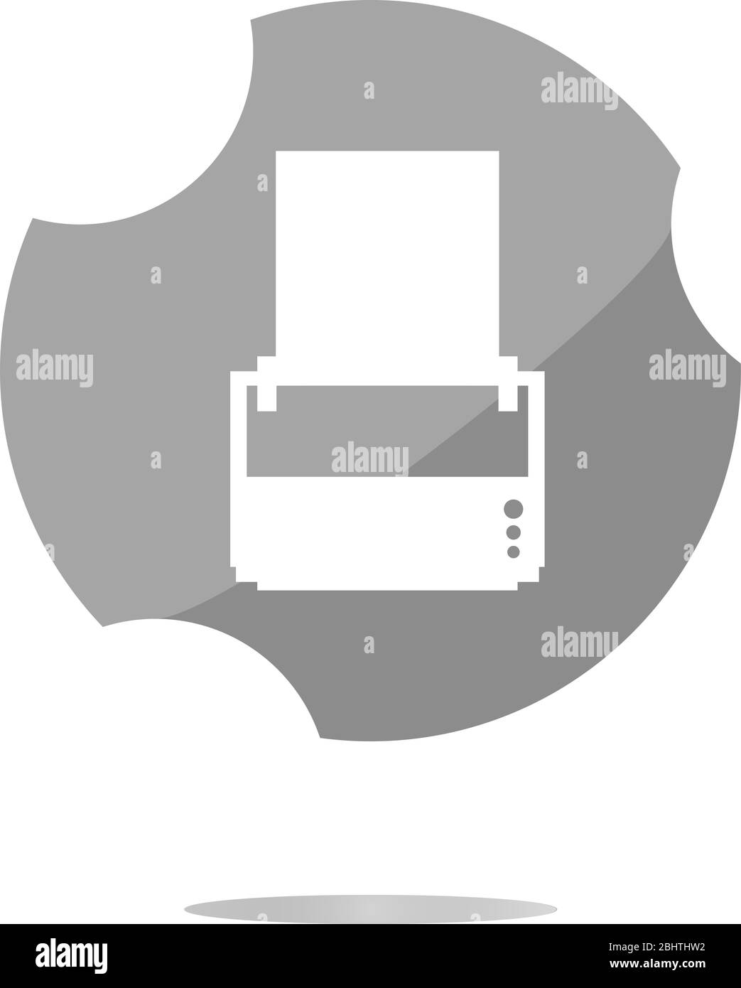printer glossy icon buttons for web . Trendy flat style sign isolated on white background Stock Photo